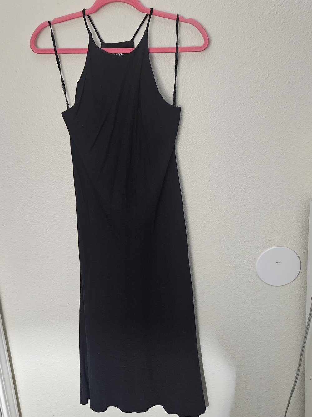 Vintage Knapp Studio California Black Halter Midi Dress